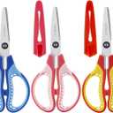 6'' Kids Scissors for Ages 6+,Blunt Tip with Cover Scissor 3 Pack | Ambidextrous for Right & Left Hand, Soft Grip Handles,Premium Stainless Steel,Suit for School,Home,Office,Craft Use