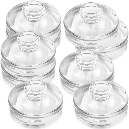 Nexboraque 8 Pack Fermentation Glass Weights with Easy Grip Handles, Clear Canning Weights and Pickling Glass Weight for Wide Mouth Mason Jars, Fermenting Kit, Kimchi, Sauerkraut