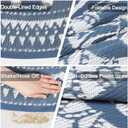 Cekene Round Outdoor Rugs for Patio 5Ft Waterproof Reversible Outdoor Patio Rugs Blue Lightweight Plastic Straw Rugs Portable RV Camping Mat Floor Carpet for Deck Porch Picnic