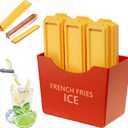 RMAMSCOV Ice Cube Tray With Lid,Creative French Fry Ice Cube Mold, Narrow Cube Maker Easy to Removal, Reusable Ice Tray for Summer, Juices