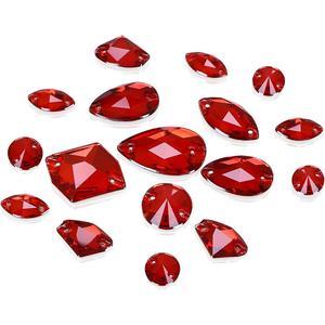 DONGZHOU Sew On Rhinestone,Mix Shape Flatback Sew On Beads with Holes Glass Rhinestones Crystal Gems Sewing Stones for Clothes, Garments, Dress and ShoesSiam