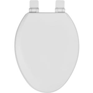 Toilet Seat, Slow Close, Soft Touch, Ultra-Smooth Matte Finish (No Orange-Peel Texture), Premium Moulded Wood, Quick Release, White, PIKLiDS (Elongated)
