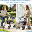 HOMLAND Foldable Walkers for Seniors with Seat, 16lb Light Rollator Walkers