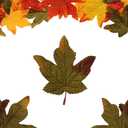 100 Pcs 3D Fake Maple Leaves Bulk Artificial Flowers Fall Decor Faux Autumn Wall Halloween Party Thanksgiving Decorations Floral Arrangement DIY Craft (Medium-Leaf Green)