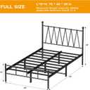 Homeiju Twin Size Bed Frame with Headboard, Heavy-Duty Platform with Metal Slats Support, No Box Spring Needed/Easy Assembly, Matte Black