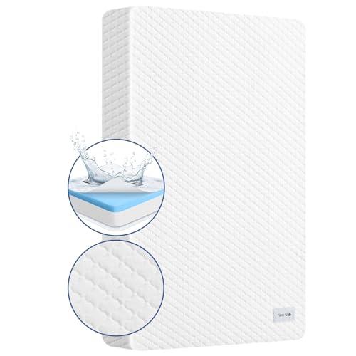 Criblike 38’’x24’’ Mini Crib Mattress, Dual-Sided Waterproof Breathable Hypoallergenic, Premium Memory Foam & High Density Foam, Portable Travel Crib Mattress, Fits Mini and Portable Cribs, White