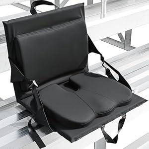 Everlasting Comfort Stadium Seats with Back Support - Adjustable Memory Foam Bleacher Chairs with Back and Cushion, Portable, Easy Folding Stadium Seat Cushion with Storage Pocket