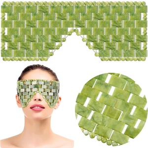 SATINIOR Jade Stone Eye Mask Hot or Cold Using Jade Mask Green Facial Sleeping Relief Eye Cover for Women Men Soothing, Cooling and Relieving