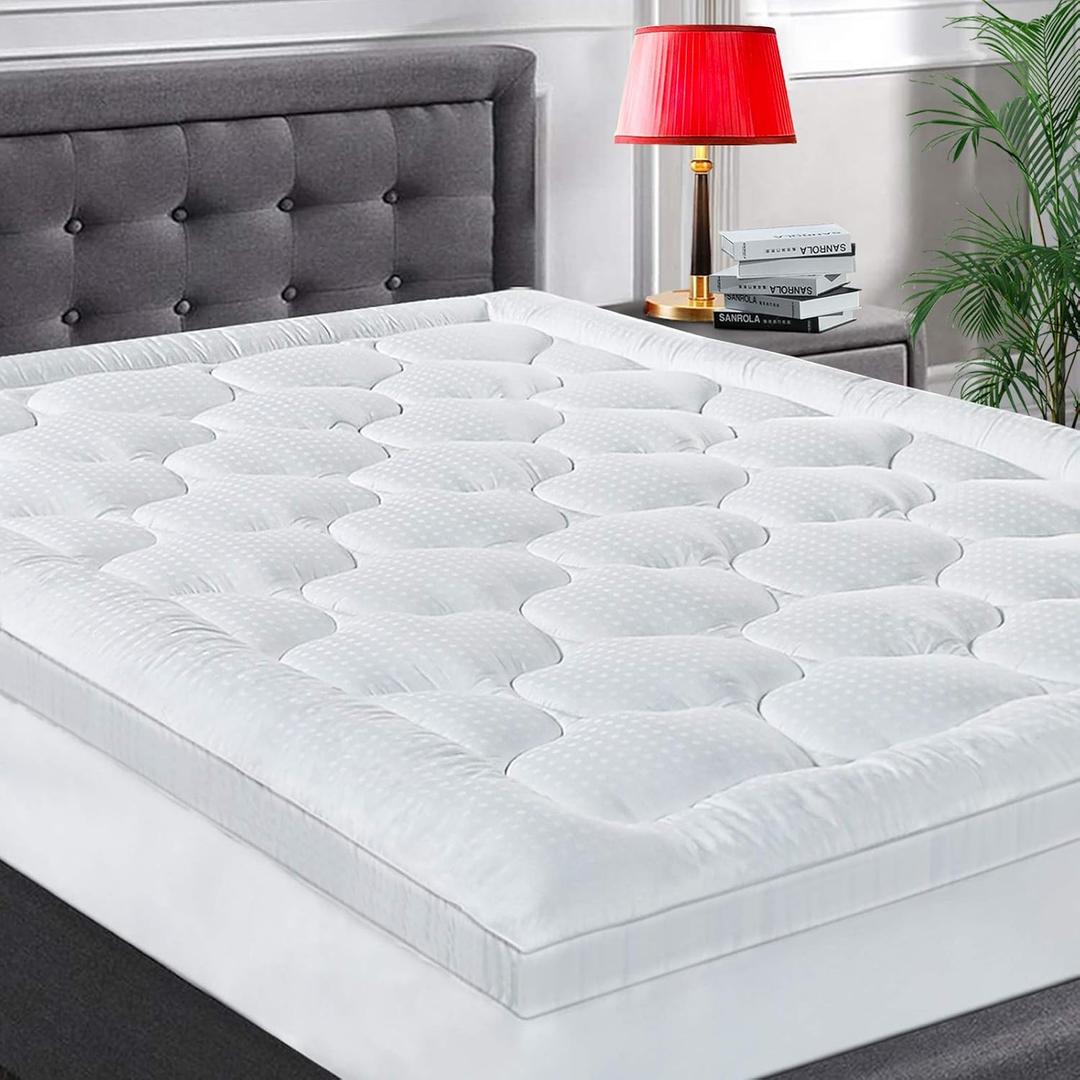 COHOME King Mattress Topper, Extra Thick Cooling Mattress Pad,Luxury
1300GSM Filling, 400TC Soft Cotton PillowTop, 8-21" Deep Pocket, Breathable & Noise-Free, Machine Washable (78x80 Inches)