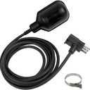 WASSERMANN Universal Tethered Sump Pump Float Switch with 10FT Cable (Piggyback Plug), AC 115V/230V 16Amps Float Switch for Water Tanks, Sump pump, Basement Sump basin, IP68 Waterproof, Black