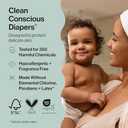 The Honest Company Clean Conscious Diapers for Delicate Skin | Up to 100% Leakproof | Hypoallergenic, Fragrance Free | Gender Neutral | Club Box, Size 2 (12-18 lbs), 72 Count (Prints May Vary) (Multi-colored Giraffes + Barnyard Babies)