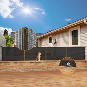 Upgrade 200 inch Retractable Baby Gates Extra Wide with Reinforced Strip Design to Prevent Crawling Through, 200" Retractable Dog Gate, 42" Tall, Retractable Gate for Indoor/Outdoor
