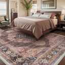 Engiw-Pink Brown 5x7 Area Rugs for Bedroom Living Room Rug Girl Nursery Rug for Study Room Dining Room Rugs Carpet Washable Easy Care Non Slip Soft