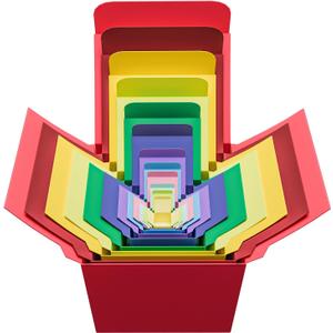 Jsuslife Prank Gift Box, 12PCS Stackable Surprise Nesting Boxes Prank Package Set for Birthday Weddings Anniversaries Christmas Valentines Day Funny Gag Gifts for Adults(1.2-5.5IN) (red)