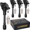 Set of 4 Ignition Coil Pack and Spark Plugs Fits for 2007 2008 2009 2010 2011 2012 2013 Nissan Altima Versa Sentra Rogue Cube NV200 2.5 1.8 1.6 2.0 L4 Spark Plugs Coil Packs Replaces# UF549 & 9029