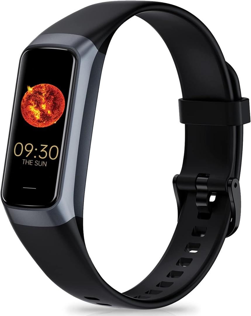 Fitness Tracker with 24/7 Heart Rate, Blood Oxygen Blood Pressure Sleep Monitor, Activity Trackers 5 ATM Waterproof,Step Calorie Counter Pedometer Health Smart Watch for Women Men (Bl)
