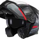 TRIANGLE Modular Motorcycle Helmets for Men Flip Up Full Face Helmet Dual Visor with Internal Sunshield DOT Approved, L