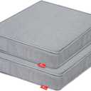 Pcinfuns Outdoor Chair Cushion 22 x 22 x 3 Inch Water Resistant & Fade Resistant Patio Furniture Cushions with Removable Cover and Adjustable Straps Set of 2,Light Grey