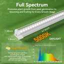 Elaruslux 3FT Plant Grow Light,5000K Full Spectrum White,192W(6 x 32W), LED Grow Light Strips with Timer, Aluminum Reflector, Linkable,Plant Growing Lamp Fixture for Greenhouse Indoor 6pcs