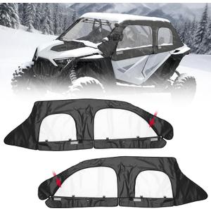 KEMIMOTO PRO XP4 Cab Enclosure Upper Doors Compatible with 2020-2026 Polaris RZR PRO XP4, Upgraded YKK Zipper with Backup Zipper Winter Solution Upper Window Replace 2884665