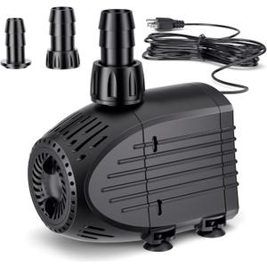 NFESOLAR 880GPH Submersible Pump, 60W Ultra Quiet Submersible Water Pump with Dry Burning Protection 9ft High Lift for Fish Pond, Fountains, Waterfall, Hydroponics, Aquariums KF206