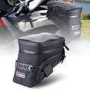 Goldfire Motorcycle Tank Bag Expandable ADV Gas Oil Fuel Tank Saddle Bag with Strong Strap Mount Water Resistant Motorcycle Storage Bag (Black)