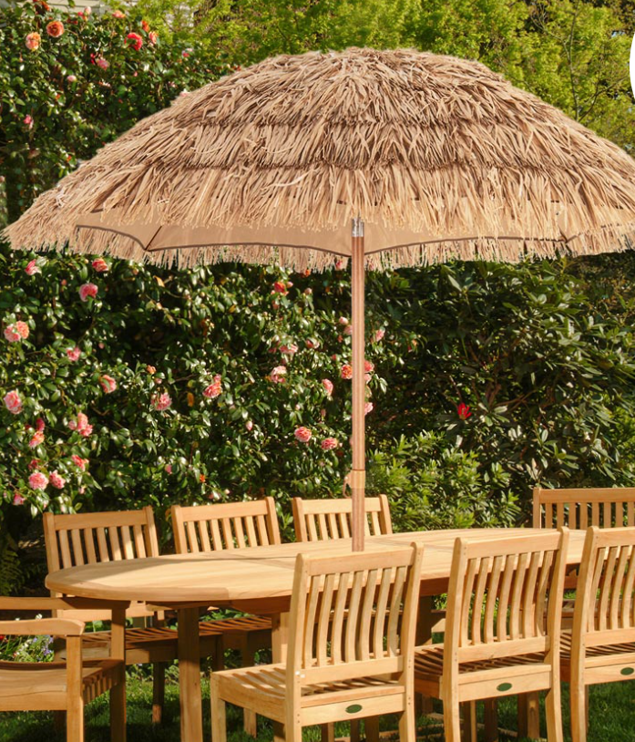Natural Thatched Tiki Umbrella Hawaiian Style Beach Umbrella 1.7m