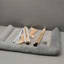 Zakkart Cat Perch for Window Sill with Bolster - Orthopedic Hammock Design with Premium Hardwood & Robust Metal Frame - Cat Window Seat for Large Cats and Kittens - Natural Color Wood Gray Bed, 24''W