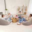 Realspring Inflatable Bean Bag Chairs Outdoor Blow up Camping Chairs Inflatable Lazy Sofa Folding Portable Bean Bag Loungers Couch for Movie Night (Coffee, 12 Pcs)