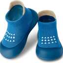 Baby Sock Shoes Boys Girls First Walking Shoes Non-Slip Slippers Soft Sole Sneakers Toddler Infant Babygirl (6-9 Months Toddler, A3-blue)