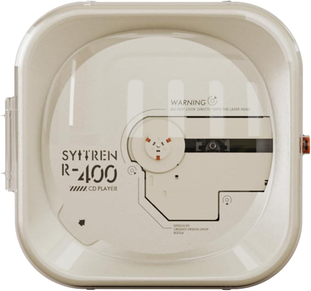 R400 Vintage CD Player with Bluetooth,Retro Portable CD Players,Without Speakers,Rechargeble Battery,Removable Protective case,Festival Gift,White