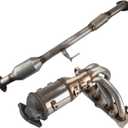 PHILTOP Front and Rear Catalytic Converter Compatible with 2002-2006 Camry/Solara 2.4L - Replace# 16384, 641518, 40587, 55435, 643001, 40483 Direct-Fit Stainless Steel (EPA Compliant)