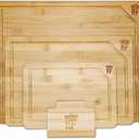 KF Bamboo Cutting Board Set of 3 with Holder - Large