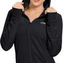 KPSUN Women's UPF 50+ UV Sun Protection Clothing Zip Up Hoodie SPF Long Sleeve Sun Shirt Fishing Hiking Outdoor Jacket,black,XL