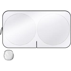 Windshield Sun Shade, Reflective Car Sunshade Blocks Heat, 59 x 31.5 in | Blocks Heat & UV, Fits Sedans, Mini SUVs, Hatchbacks, Easy Fold & Store, Protects Dashboard & Seats
