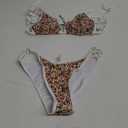 TASHEHE Women's Bikini Set High Leg Cut Double Straps Cute Triangle Swimsuit High Waist Two Piece Bathing Suit (Yellow / Floral / 402), Small