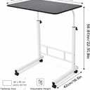 Zanbeel Mobile Standing Desk Adjustable Height for Laptop Small Rolling Desk & Portable Table on Wheels Small Standing Table with Wheels for Home Office (Wood)