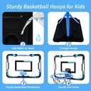 Nattork Kids Basketball Hoop, Adjustable Height Toddler Basketball Hoop Stand, Indoor Outdoor Basketball Goal Toy for Boys Girls Ages 3~8 Years Old, Includes 3 Balls, Ideal for Birthday Gift