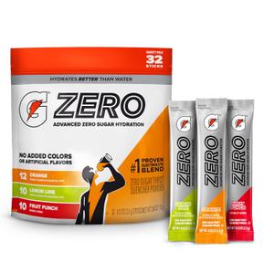 Gatorade Zero SugarElectrolyte Powder Drink Mix, 3 Flavor Variety Pack, (32 Servings), No Artificial Flavors, No Added Colors, Zero Sugar, Sports Drinks, Hydration, Electrolyte Drink (EXP 03/12/27)