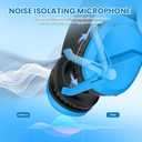 WolfLawS Wireless Gaming Headset with Noise Canceling Microphone for PS5, PC, PS4, 2.4G/Bluetooth Gaming Headphones with USB and Type-c Connector, Wired Mode for Controller - Blue