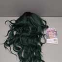 HMHIFI Long Green Wig for Women 26Inch Wavy Curly Ombre Green Hair Wigs Synthetic Hair Replacement Wig Heat Resistant Hair Wig for Daily Party Use (26'' green)