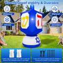 MICOCAH 6 FT Hanukkah Inflatables Outdoor Decorations, Inflatable Dreidel Built-in LED Lights Blow Up Yard Decoration, Hanukkah Decorations for Home Garden Lawn Hanukkah Decor Holiday Party, G6-3