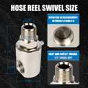 RANSOTO 1/2 inch MXF Heavy Duty Hose Reel Swivel with Grease Zerk Compatible with Home Garden and Industrial Steel Hose Reels Replaces 9SS8MP50XFP50 - Ni-AL #5124