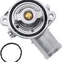 Upgraded Aluminum Thermostat Housing Assembly Fit for Chrysler 2011-2017 200, 2011-2016 Town & Country, Dodge 11-20 Grand Caravan, 11-19 Journey, Jeep 14-21 Cherokee # 5184570AG, 5184570AH
