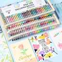 Gel Pens For Coloring, 168 Pack Colored Pens for Black Paper & White Paper, 0.6MM Fine Point Pens for Coloring, Writing, Drawing, Journaling, Note Taking, Office, Home
