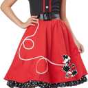 50's Sweetheart Costume for Kids (X-Large, Black/Red)