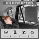 Sfee Car Window Shade for Side Windows, 2 Pack Sun Shade Retractable for Car Blocks Heat and UV Rays Glare Protection Roller Sunshade Visor for Baby, Kids, Pets, Passengers