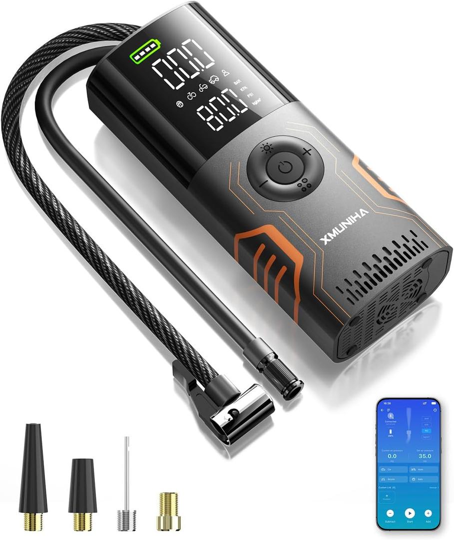 Tire Inflator Portable Air Compressor (Black Orange)