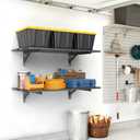 WALMANN 2 Pack Heavy Duty Wall Shelves, 2 ft x 4 ft Wall-Mounted Garage Storage Shelf, Floating Shelf, Hold 400 lbs/Shelf