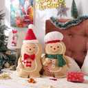 Lanpn Christmas Gingerbread Man Pillows, Christmas Decoration Winter Soft Fleece Cute Ginger Bread Throw Cushion for Sofa Bedroom Xmas Decor (20.5x13.5 inch, Boy)